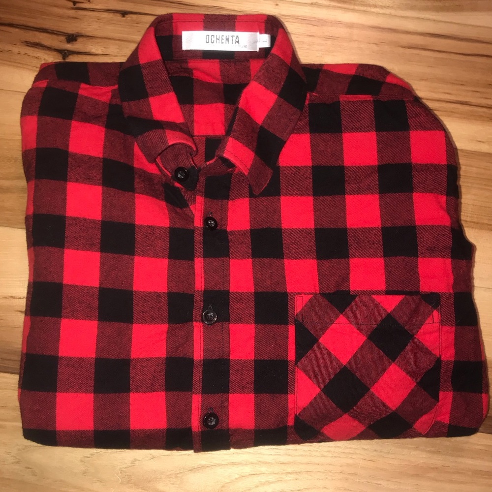 NWOT Men’s buffalo plaid button down 🖤❤️